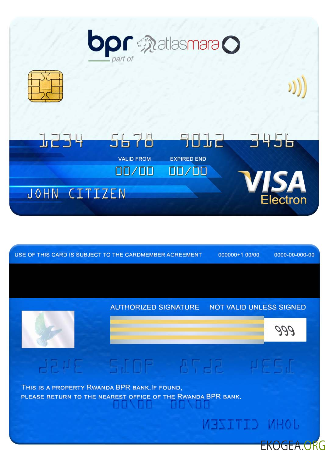 Carte électronique visa bancaire Rwanda BPR